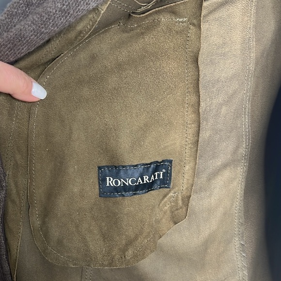 Roncarati Sz 40 Italian Suede Angora Front Button Trench Jacket - Picture 13 of 16